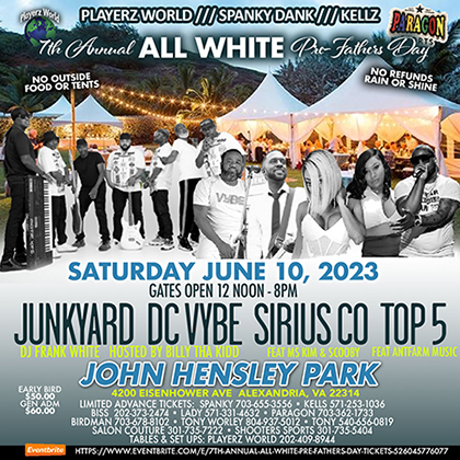 All White Pre-Fathers Day Party Joseph Hensley Park flyer