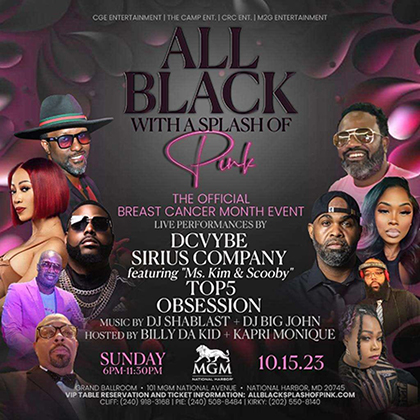 All Black With A Splash of Pink Official Breast Cancer Month Event MGM National Harbor flyer